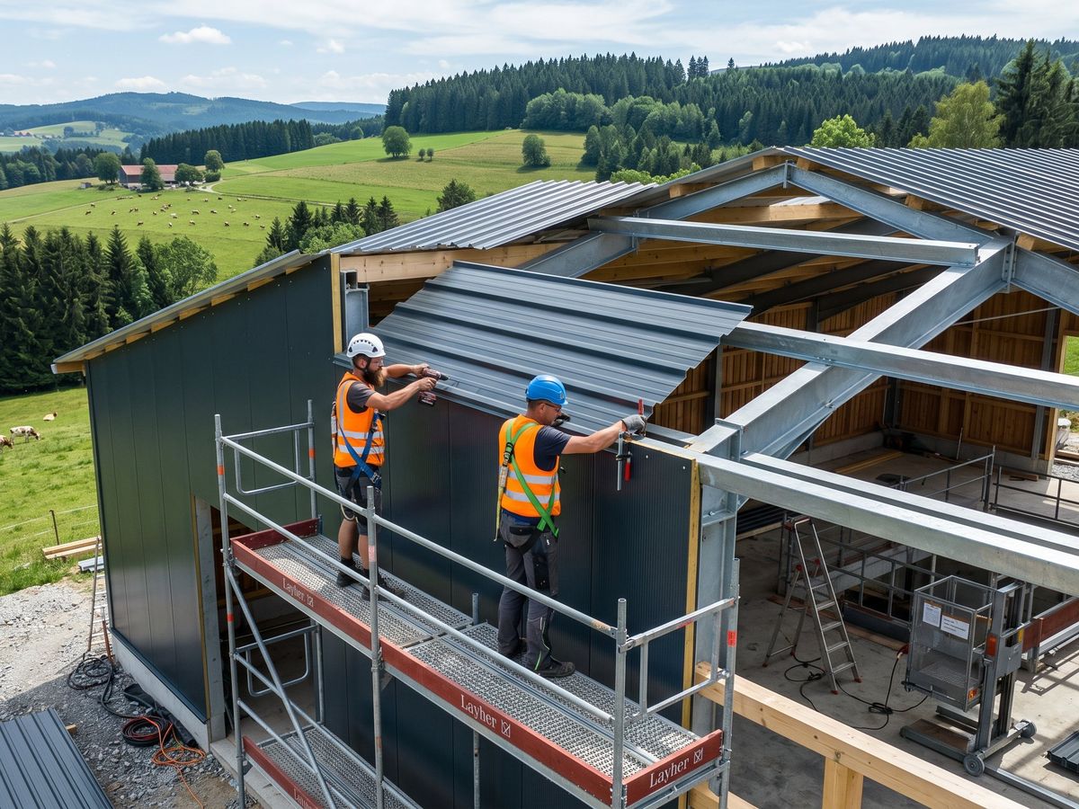 Hallenbau mit Trapezblech
